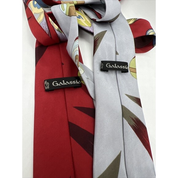 Vintage Lot Galassia Ties Pool Balls Red & Blue Classic Novelty Action - Picture 7 of 9